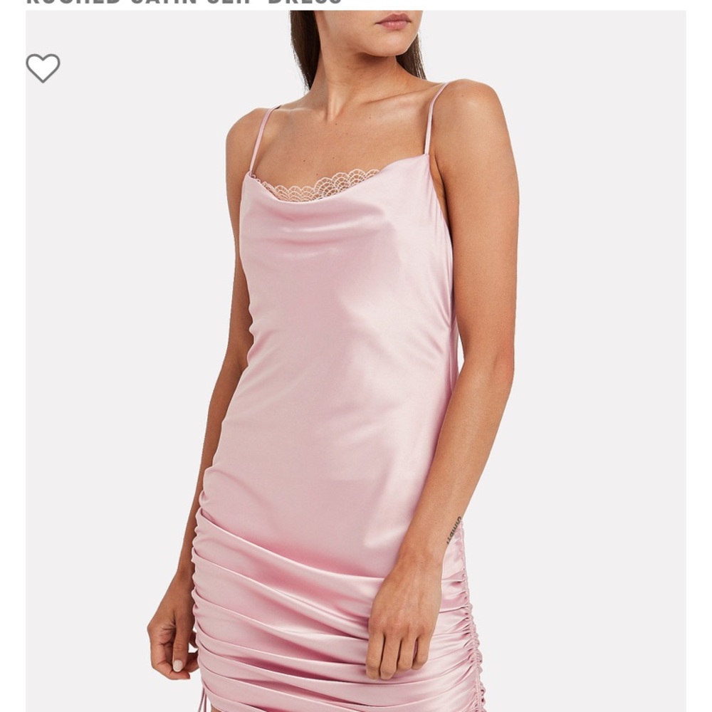 Jonathan Simkhai ruched satin slip dress